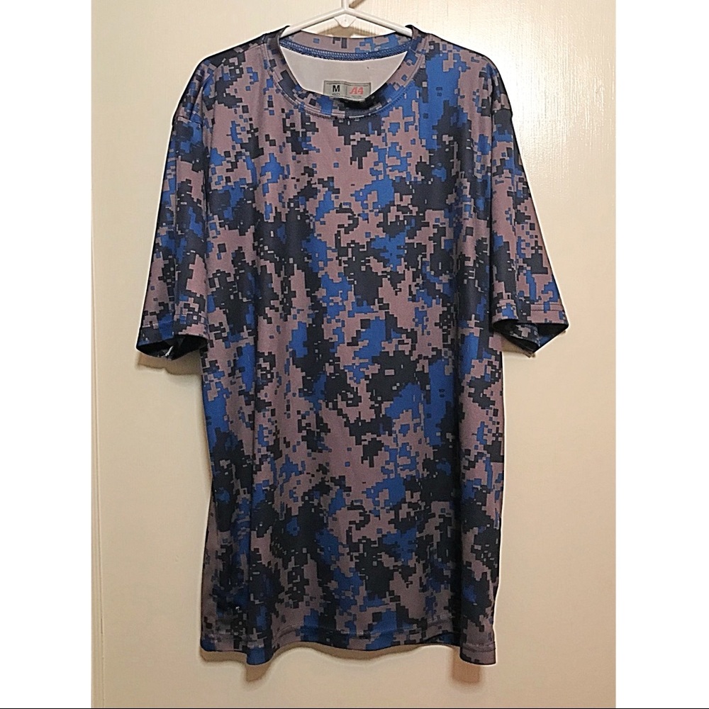 {A4} Pixel Patterned Graphic T-Shirt, M